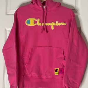 Champion Hoodie pink&yellow